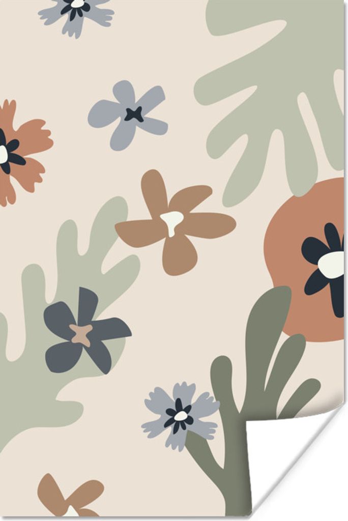 MuchoWow Poster Pastell - Farbe - Blumen 20x30 cm - Papierdruck