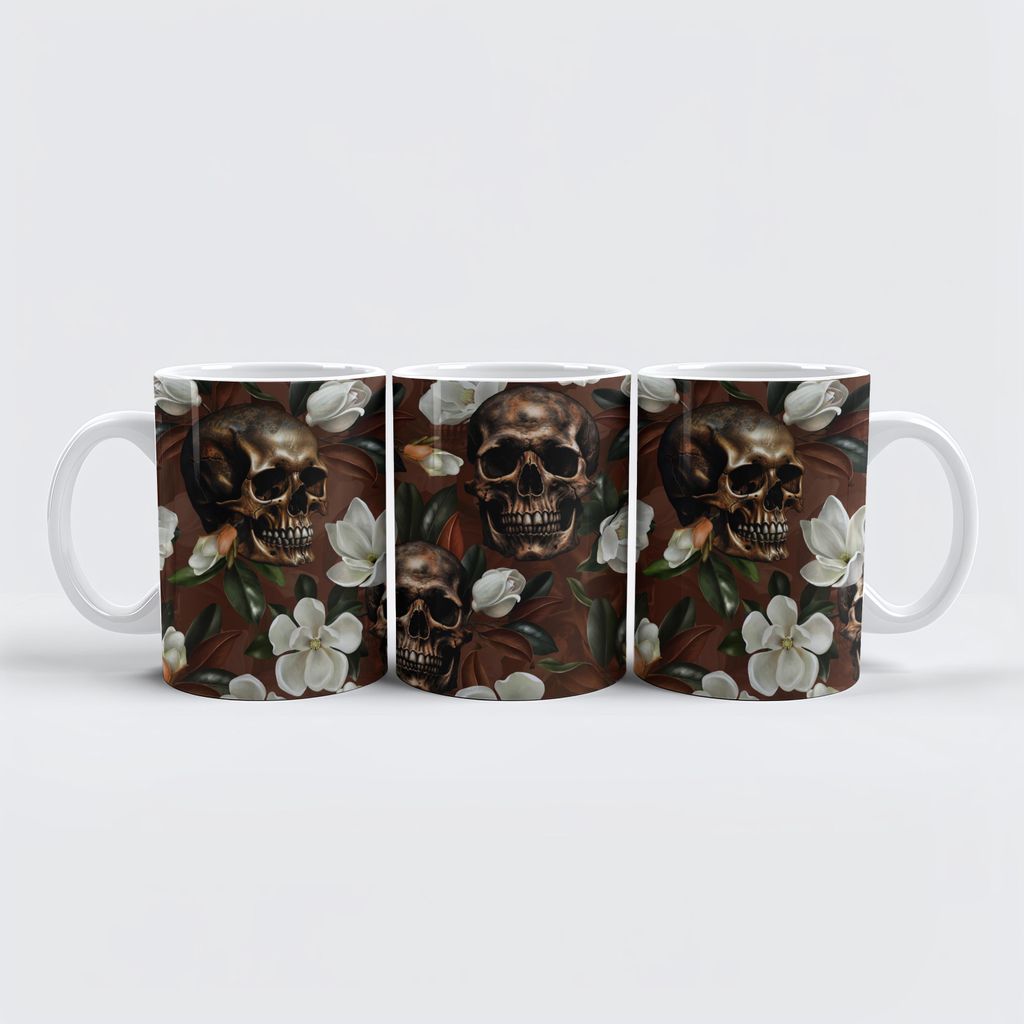 raxxa Premium-Tasse "Verwunschene Skulls im Retro-Gothic-Design"
