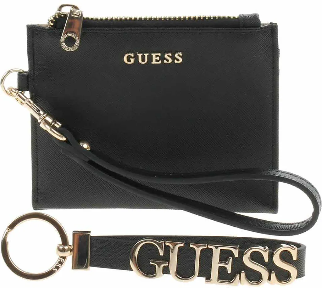 Coffret Guess GFBOXWP3403-BLA en cuir noir grainé avec logo argenté