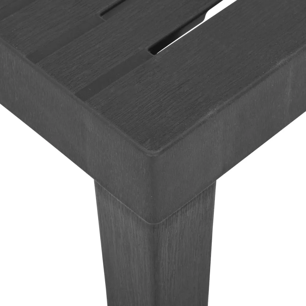 Table de jardin en plastique gris résistante aux UV et intempéries - 7
