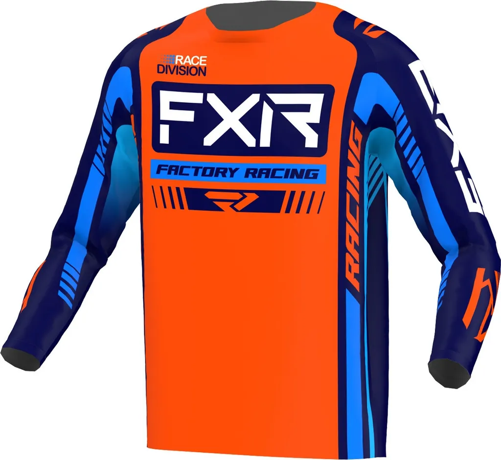 Haut de Moto Cross Respirant FXR Clutch Pro 2023 Coloris Orange Bleu L