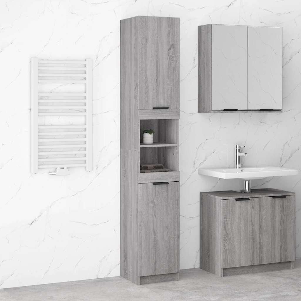 vidaXL Kúpeľňová skrinka Grey Sonoma 32x34x188,5 cm Obrázok produktu 