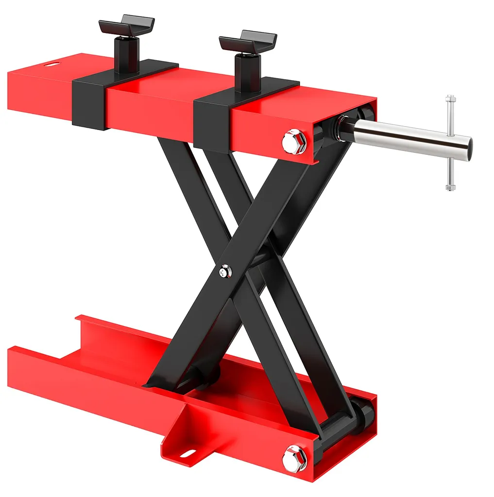 Table de levage moto hydraulique manuelle 500 kg pour atelier rouge