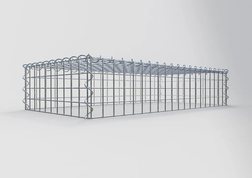 Cage Gabion 100x20x50 cm en Maille Fine 5x5 cm avec Spirale de Montage