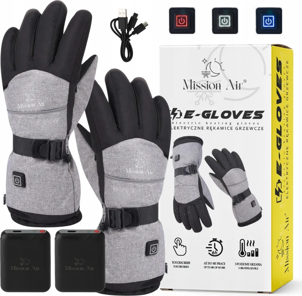 E-GLOVES Guanti Termici Riscaldati Elettrici + Kit Powerbank Professionali - 1