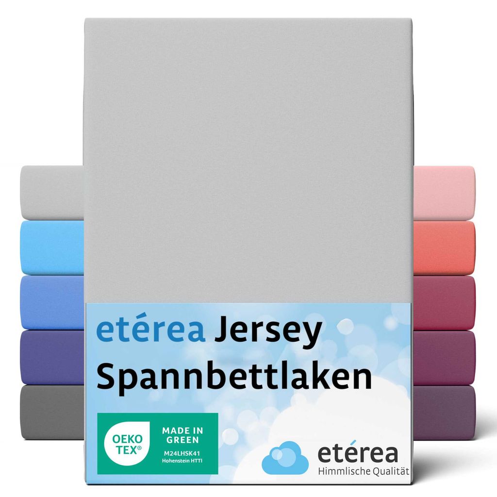 etérea Comfort Jersey Spannbettlaken Silber 140x200 cm - 160x200 cm