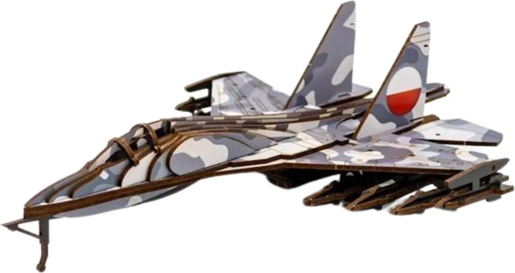 Maquette d'Avion en Bois MIG-00654 - Puzzle 3D Créatif pour Adultes