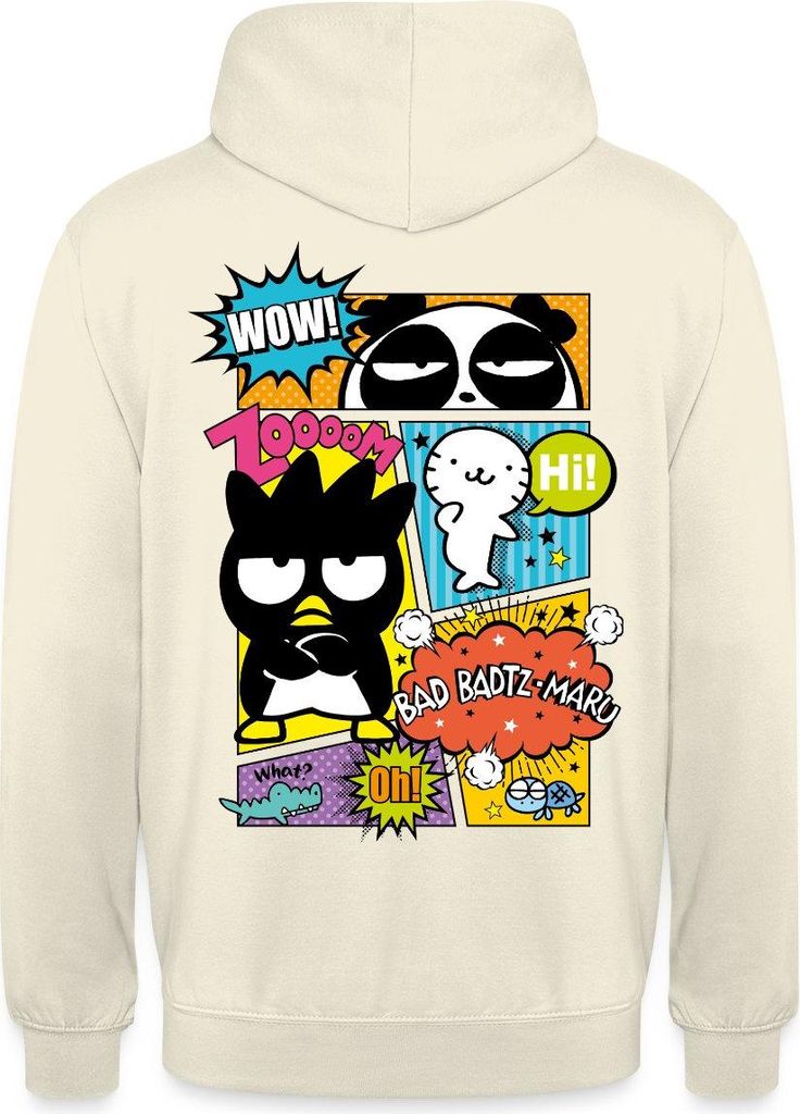 Spreadshirt Bad Badtz-Maru Mit Freunden Im Comic Stil Uni Hoodie, M, Vanille-Milchshake