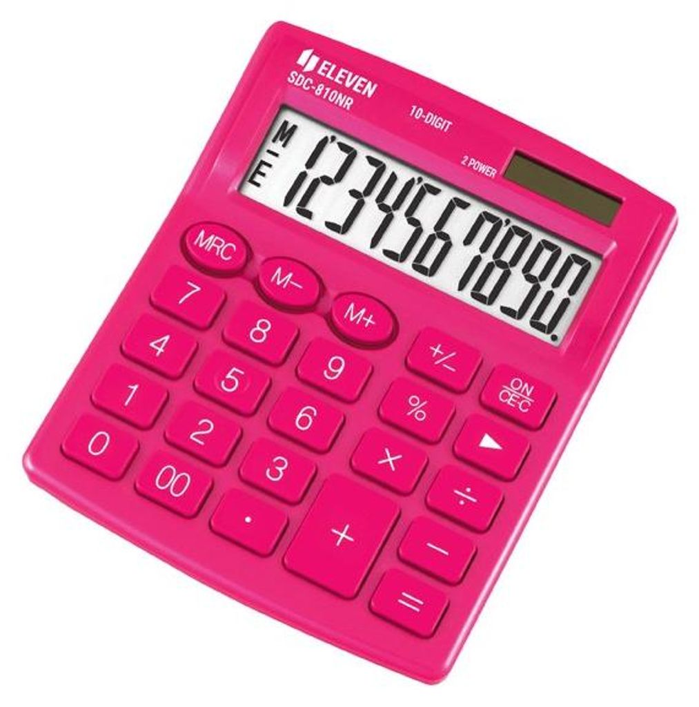 Eleven SDC810NRPKE Taschenrechner, rosa, Tischgerät, 10 Plätze, Doppelnetzteil
