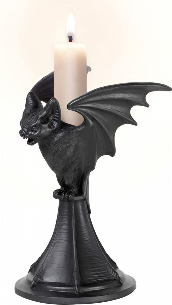 Vespertilio Gothic Fledermaus Kerzenständer Schwarz als Geschenkidee