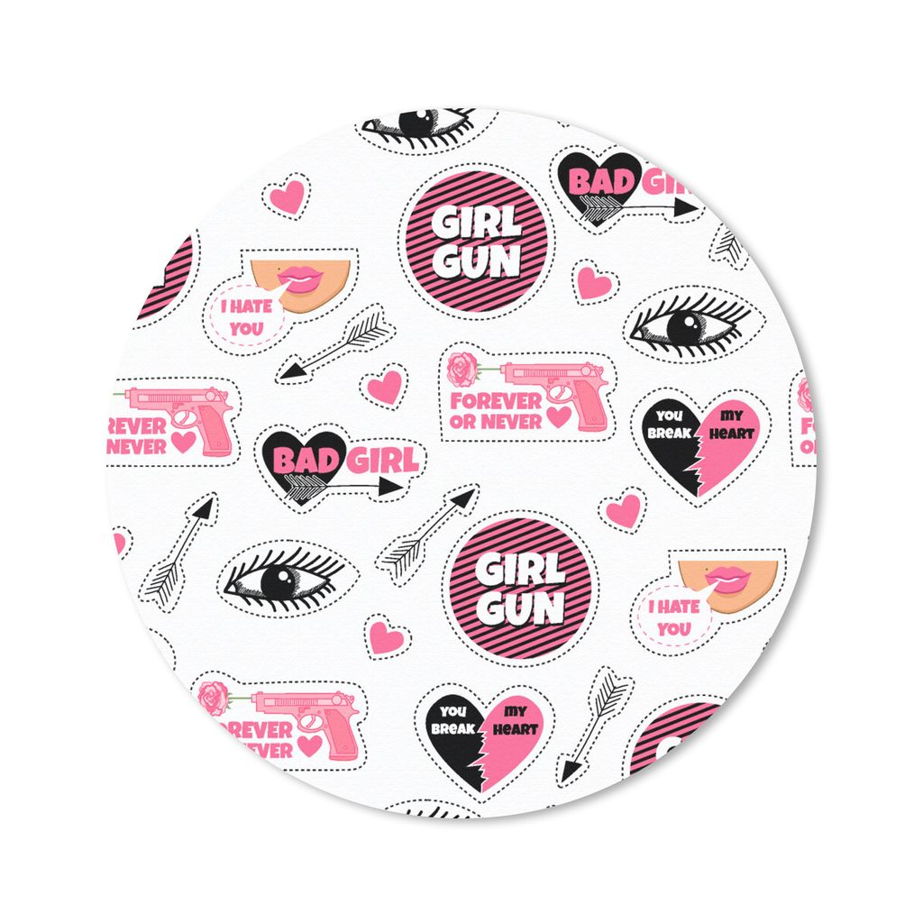 MuchoWow Mauspad Mousepad Mädchen - Rosa - Herzen - Design 30x30 cm - Mousepads - Maus Mat - Pad - Mausunterlage - Tischunterlage - Schreibtisch...