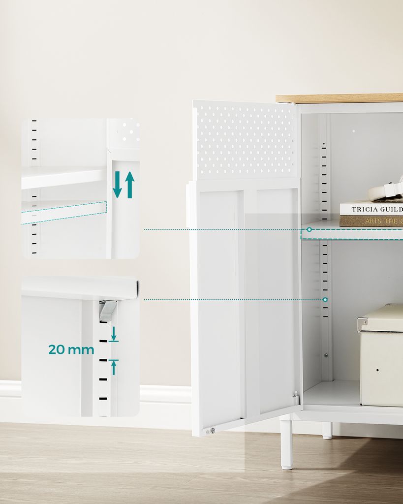 SONGMICS Úložná skříň, kovová skříň, s dvojitými dveřmi, Obrázek produktu 7
