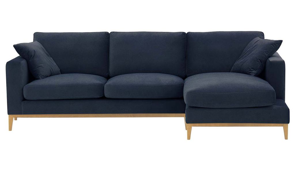 SLF24 - Rechtsseitiges Ecksofa Covex Wood - blau - Velluto 11