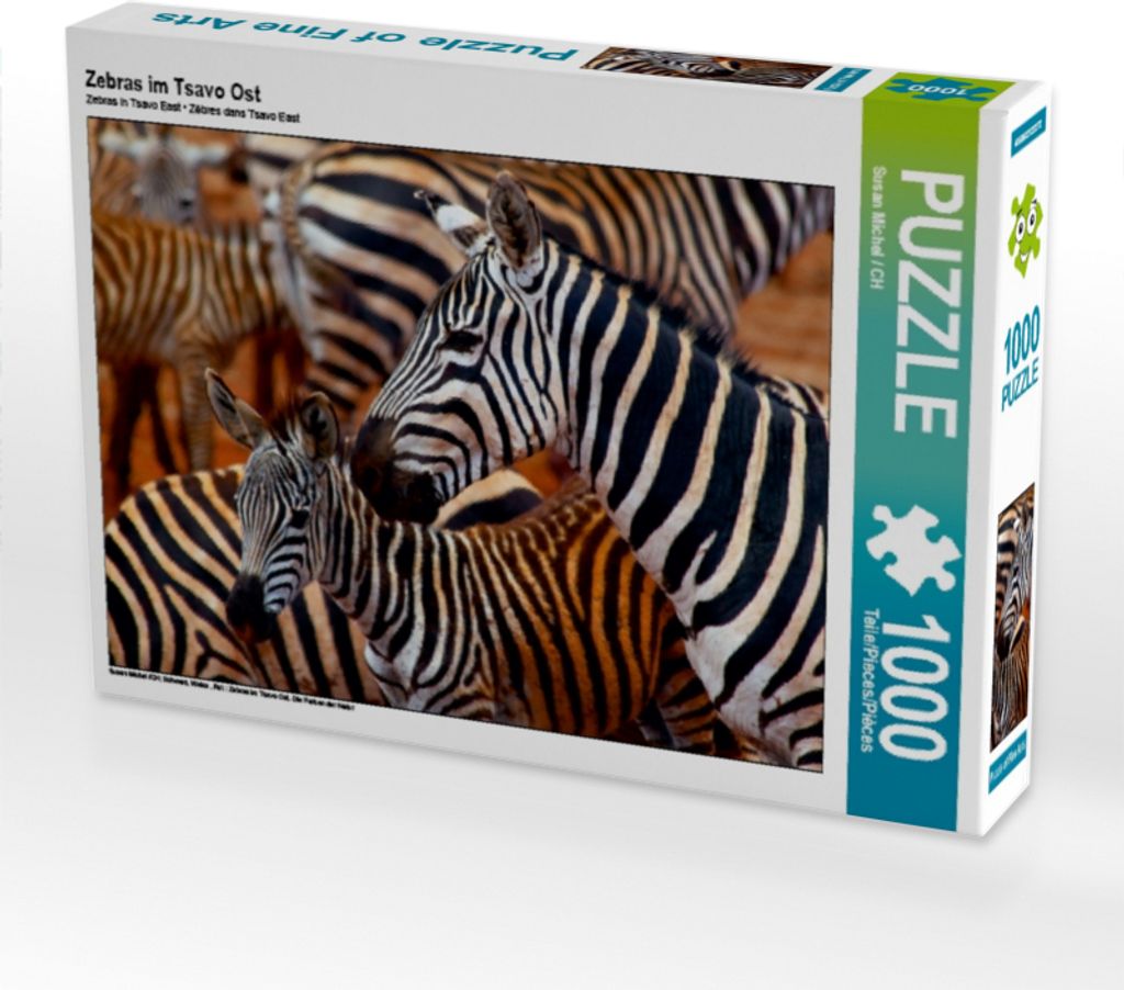 Calvendo Zebras im Tsavo Ost 1000 Teile Puzzle quer 640x480mm, Michel / CH Susan; 7289723