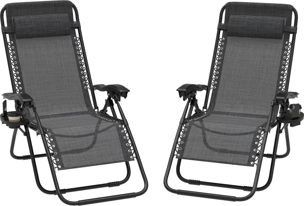 JOIEYOU 2 Stück Klappbarer Liegestuhl, Extra Breit 64cm Produktbild 