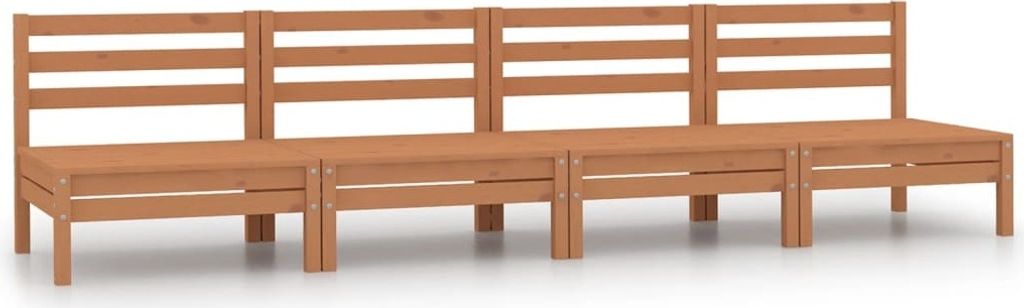 The Living Store Garten-Mittelsofas 4 Stk. Honigbraun Produktbild 