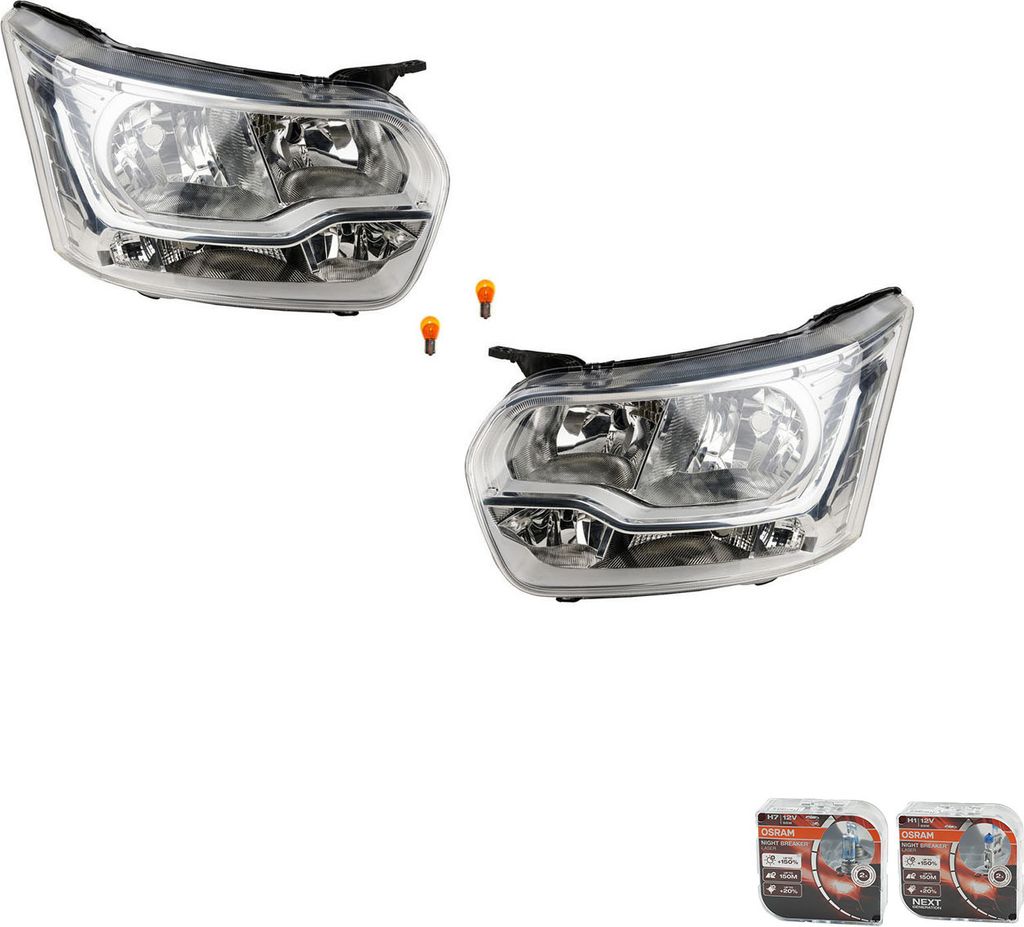 Johns, Scheinwerfer + Osram Night Breaker Laser passend für Ford Transit 13 08/13- L R 1877021 1815688 1817483 1819822 1830353 1872345 BK3113D153B...