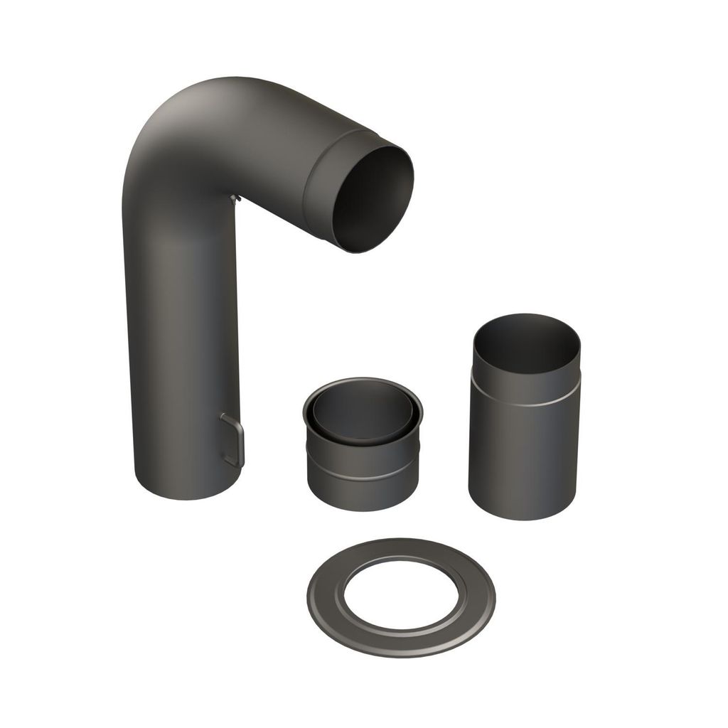 Thermia Rauchrohr-Set gezogen Grau Ø 150mm (700*450 mm)