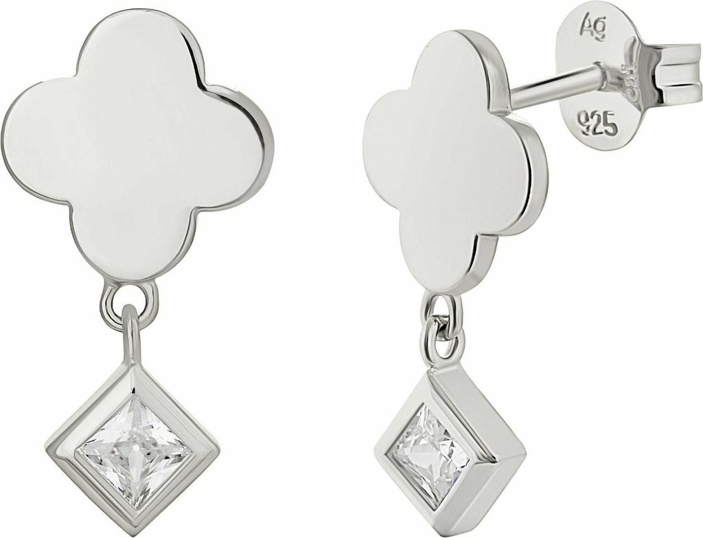cai Ohrstecker 925/- Sterling Silber 2cm weiß Zirkonia weiß 360221918