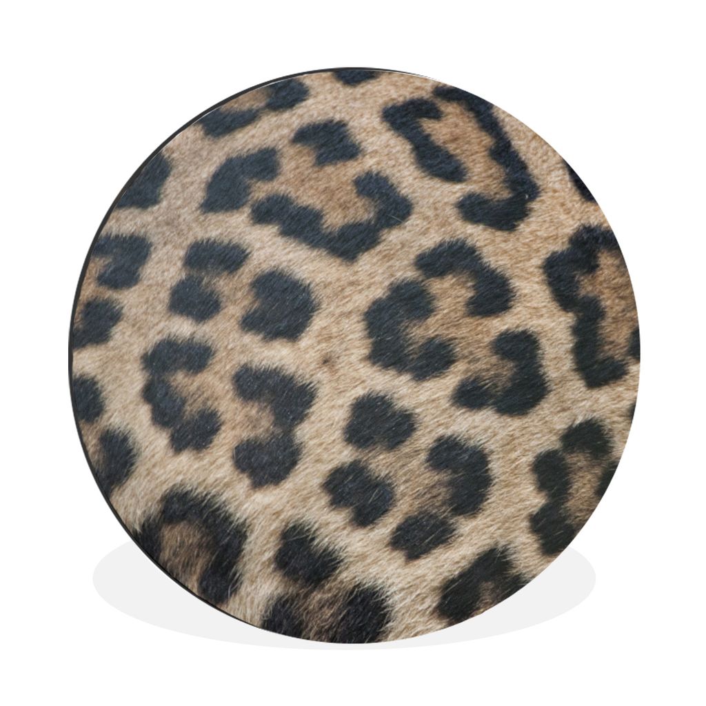 MuchoWow Aluminium Wandkreis Leopardenmuster Ø 30 cm Wanddeko Modern Wohnzimmer - Wand Bild - Wohnzimmer - Runde Bilder - Alubilder - Kunst für...