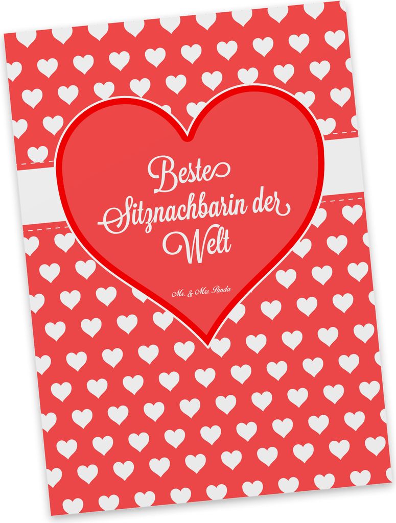 Mr. & Mrs. Panda Grußkarte Sitznachbarin - Geschenk, Mitschülerin, Ansichtskarten, Hochschule, Fotokarte, Tischnachbar, Postkarten, Ansichtskarte...