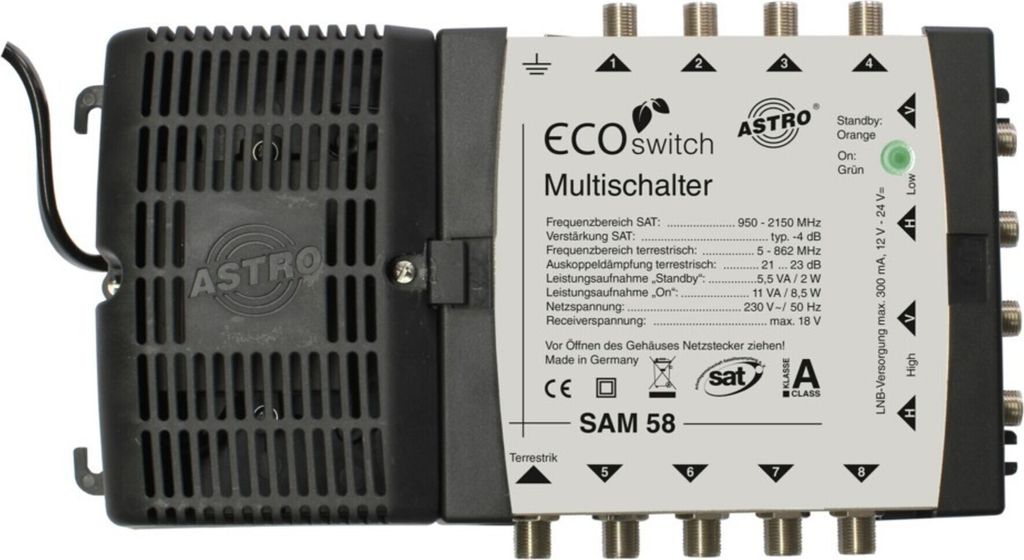 Astro SAM 58 Ecoswitch, Metall, Kunststoff, Schwarz, Produktbild 