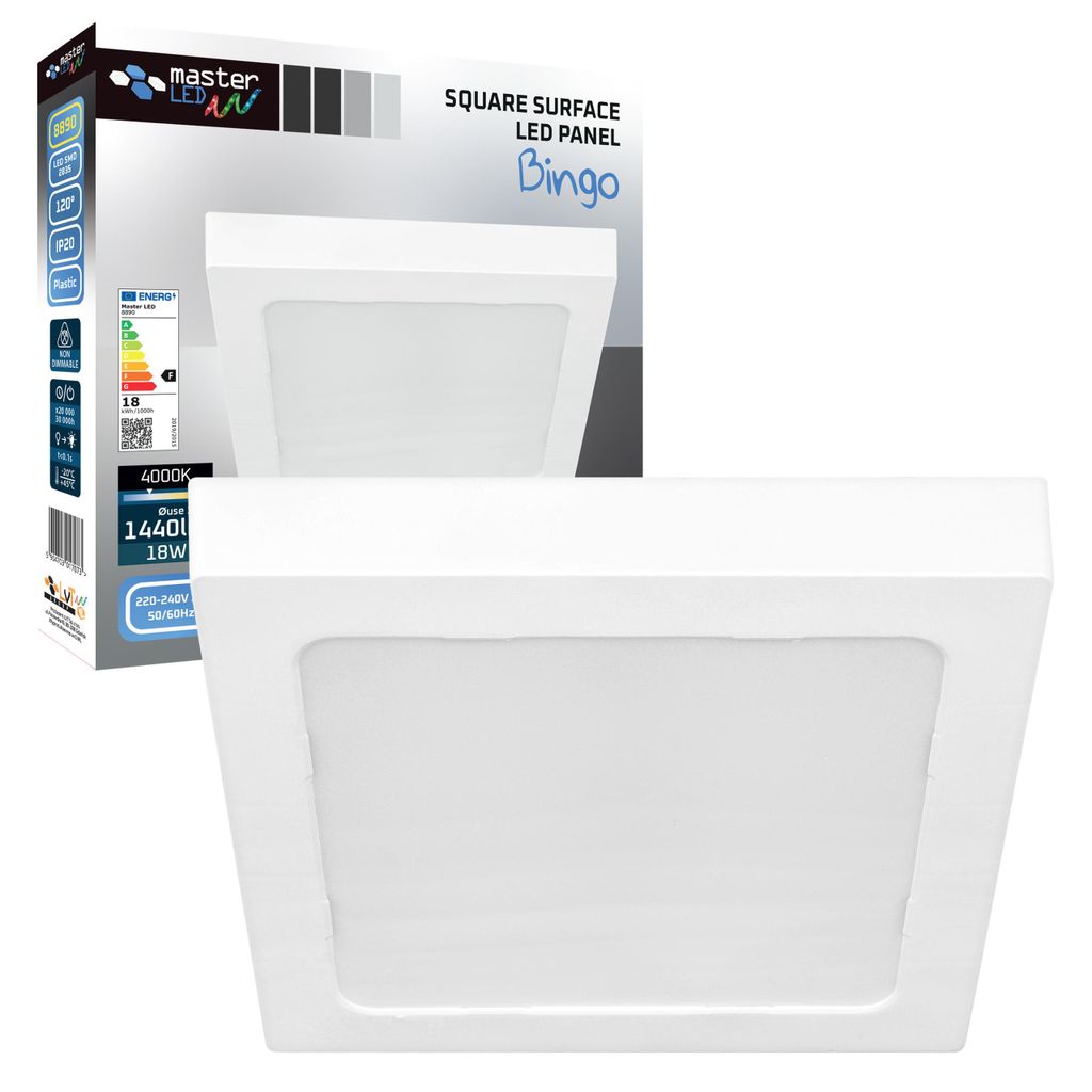 Panel LED MasterLED 18W kwadrat 4000K neutralny biały, Zdjęcie produktu 