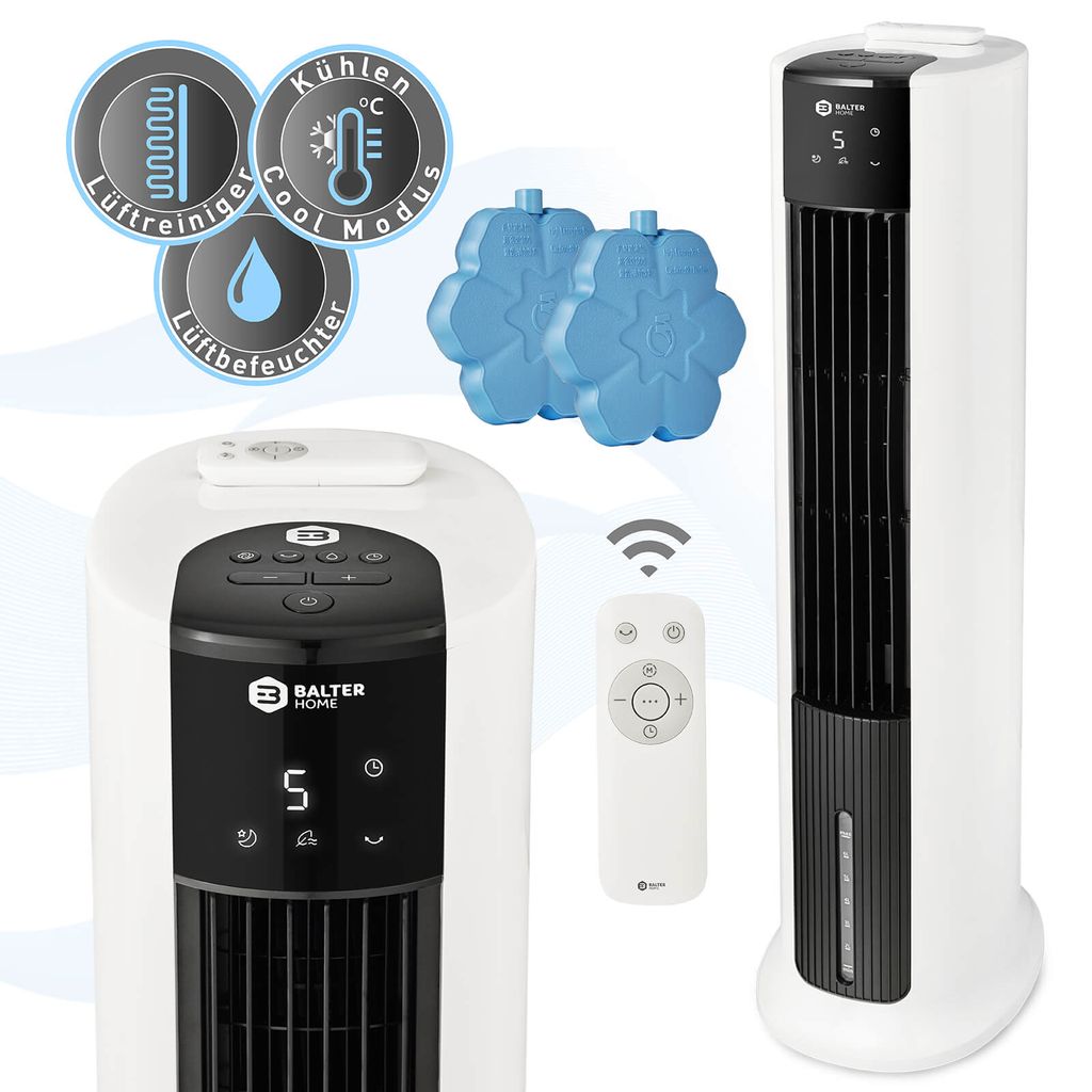 Klimagerät mit Lautsprecher Standventilator Ventilator Turmventilator in Schwarz 