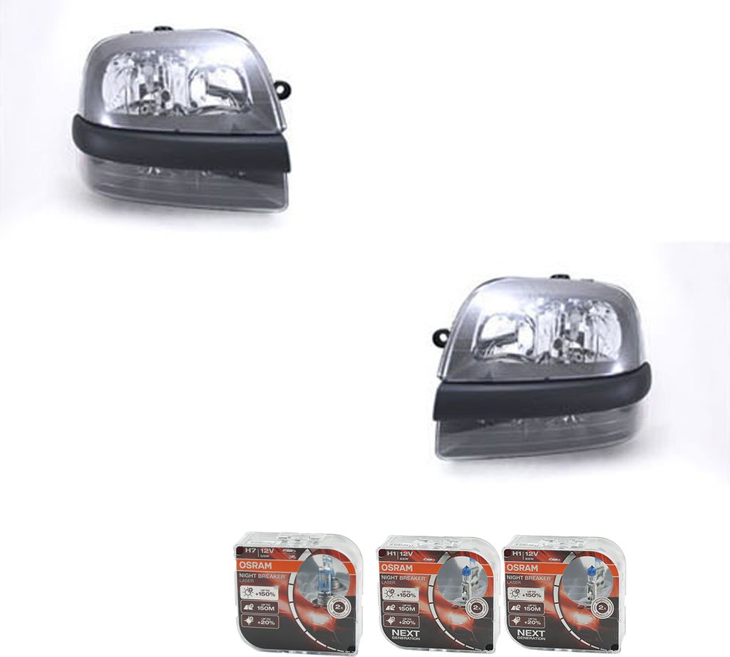 Johns, Scheinwerfer + Osram Night Breaker Laser passend für Fiat Doblo 223 Set Li Re 0046807768 46752708 46807768 0046807769 46752709 46807769