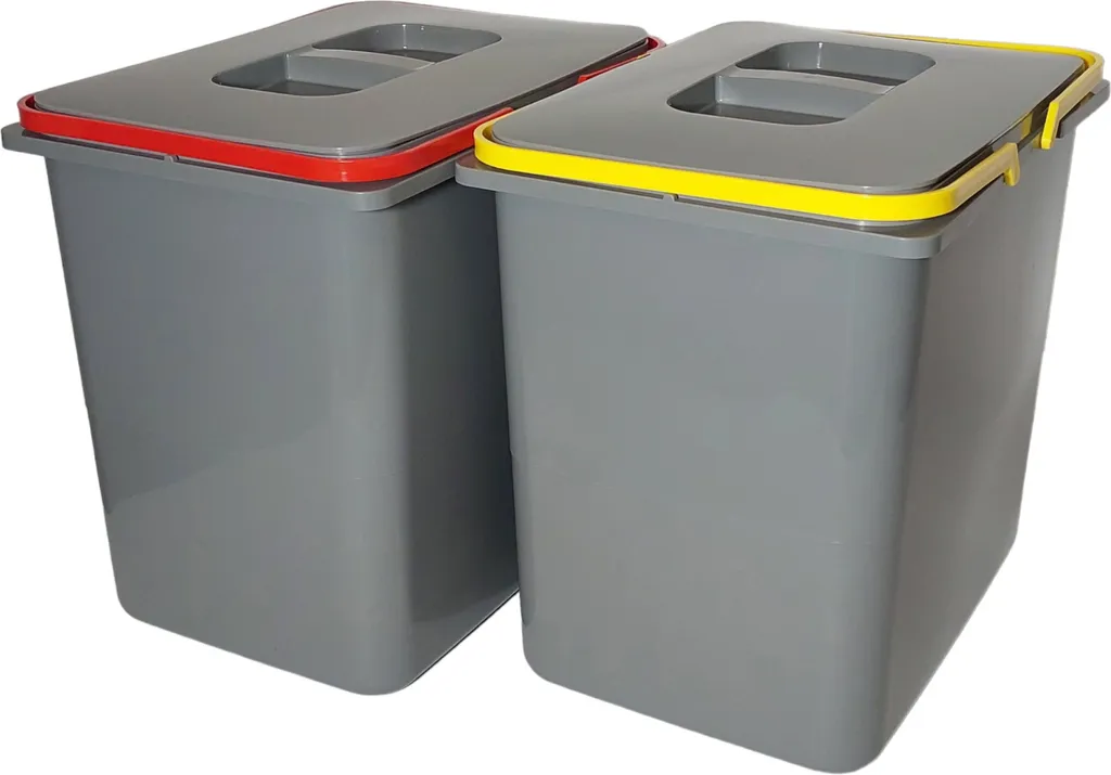 Système de tri des déchets 2 compartiments 60cm en polypropylène gris
