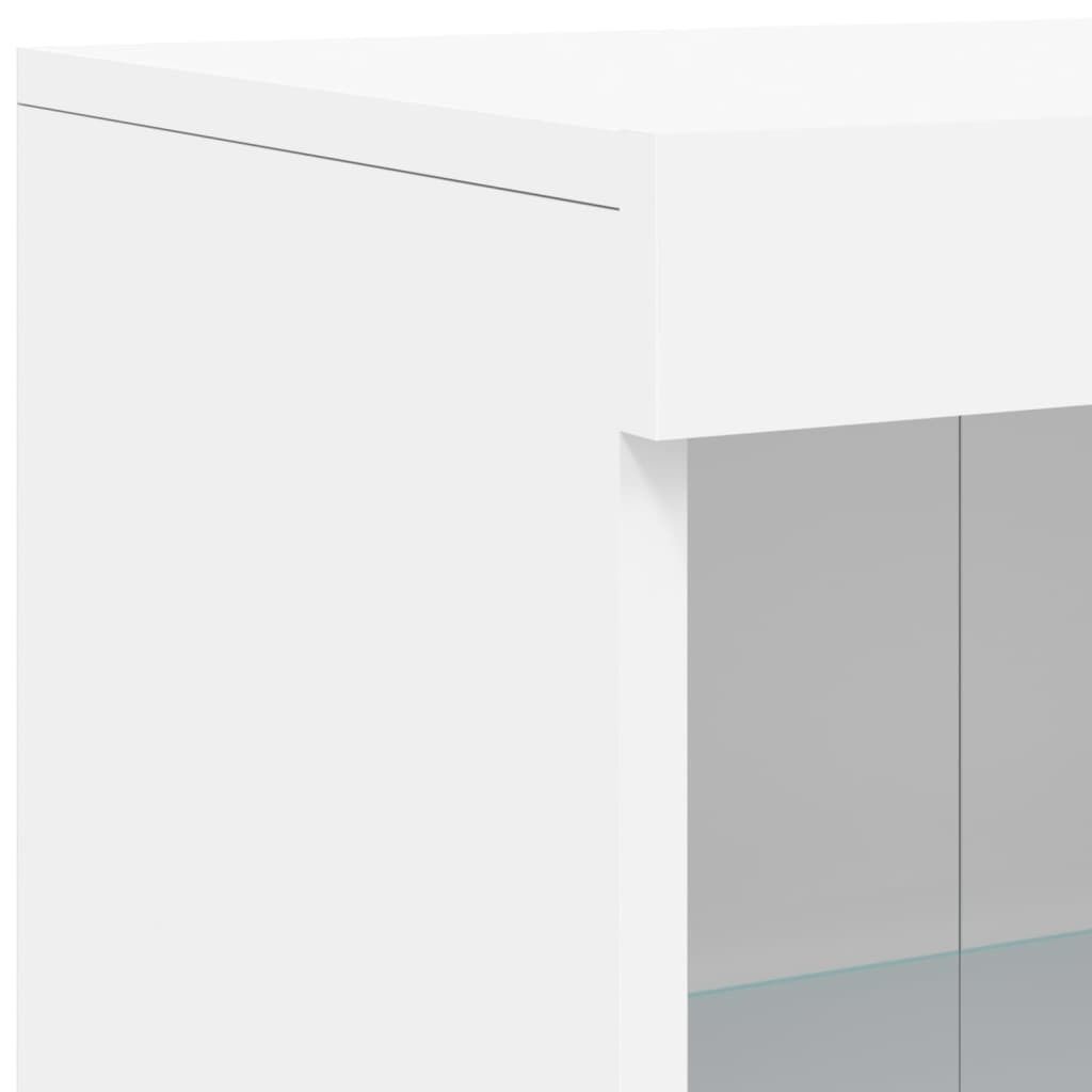 Szafka boczna z oświetleniem LED Biały Materiał Zdjęcie produktu 11