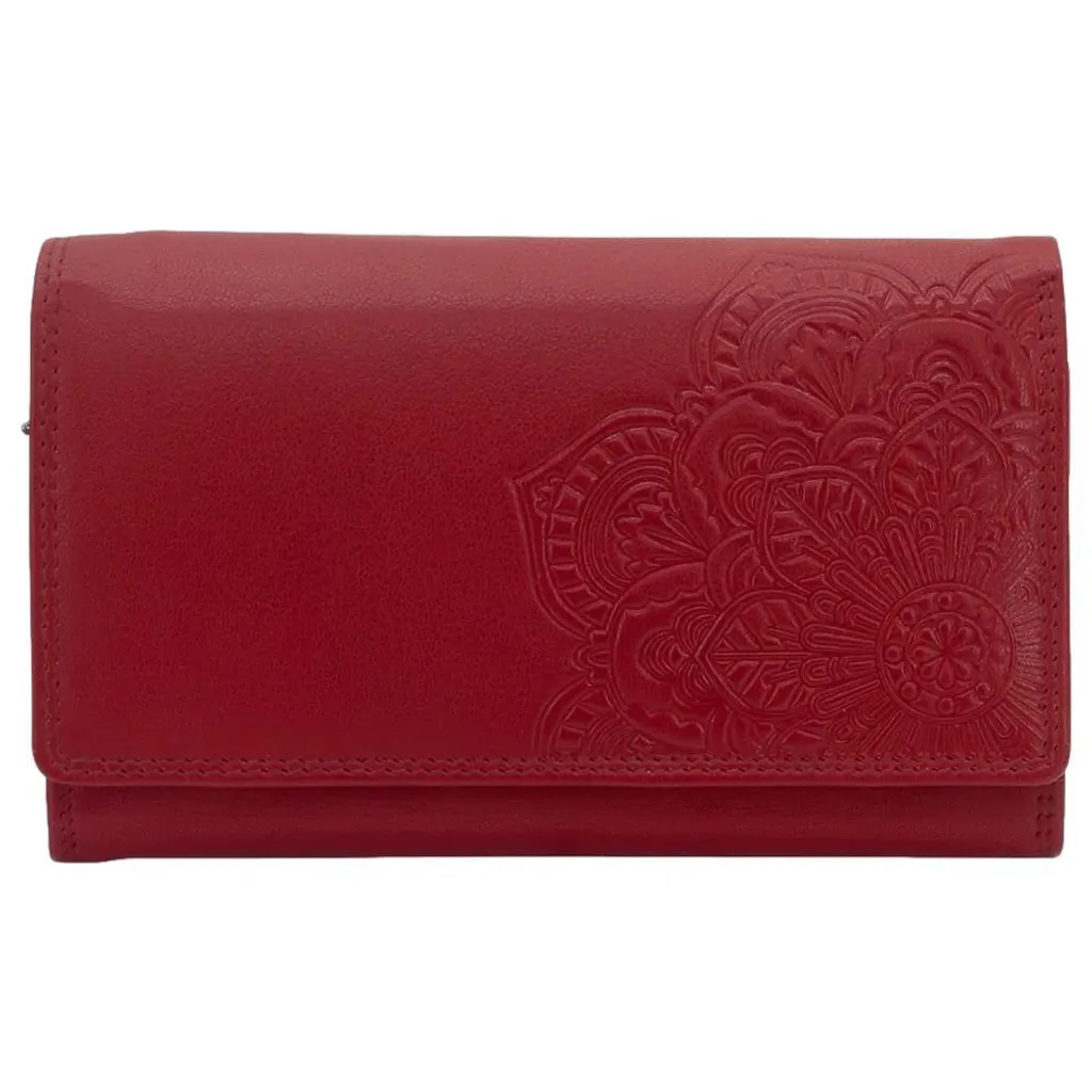 Friedrich23 16142-4 Portefeuille Femme Mandala Rouge avec Blocage RFID