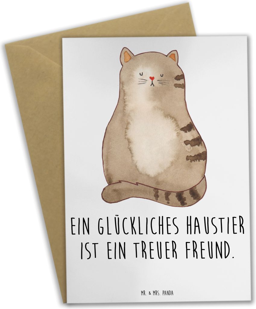 Mr. & Mrs. Panda jubiläumskarte Haustiere pflegen - Weiß - Produktbild 
