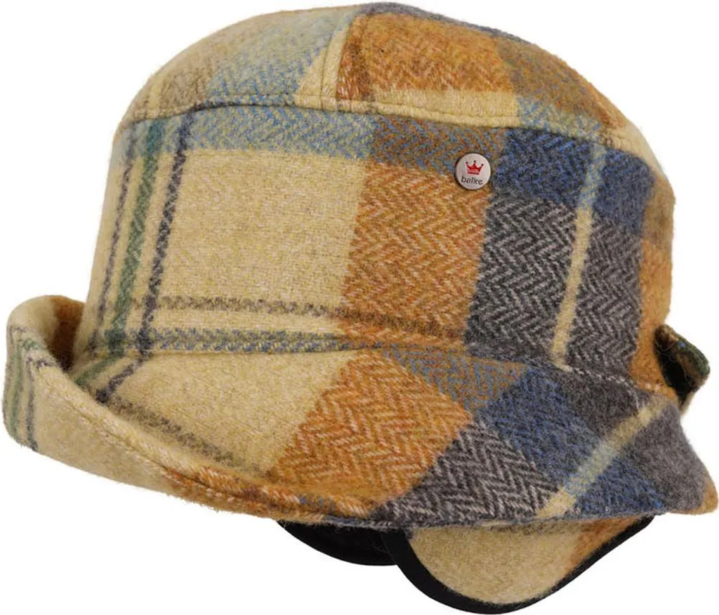 Balke cappello invernale in tessuto a quadri colorati con copriorecchie