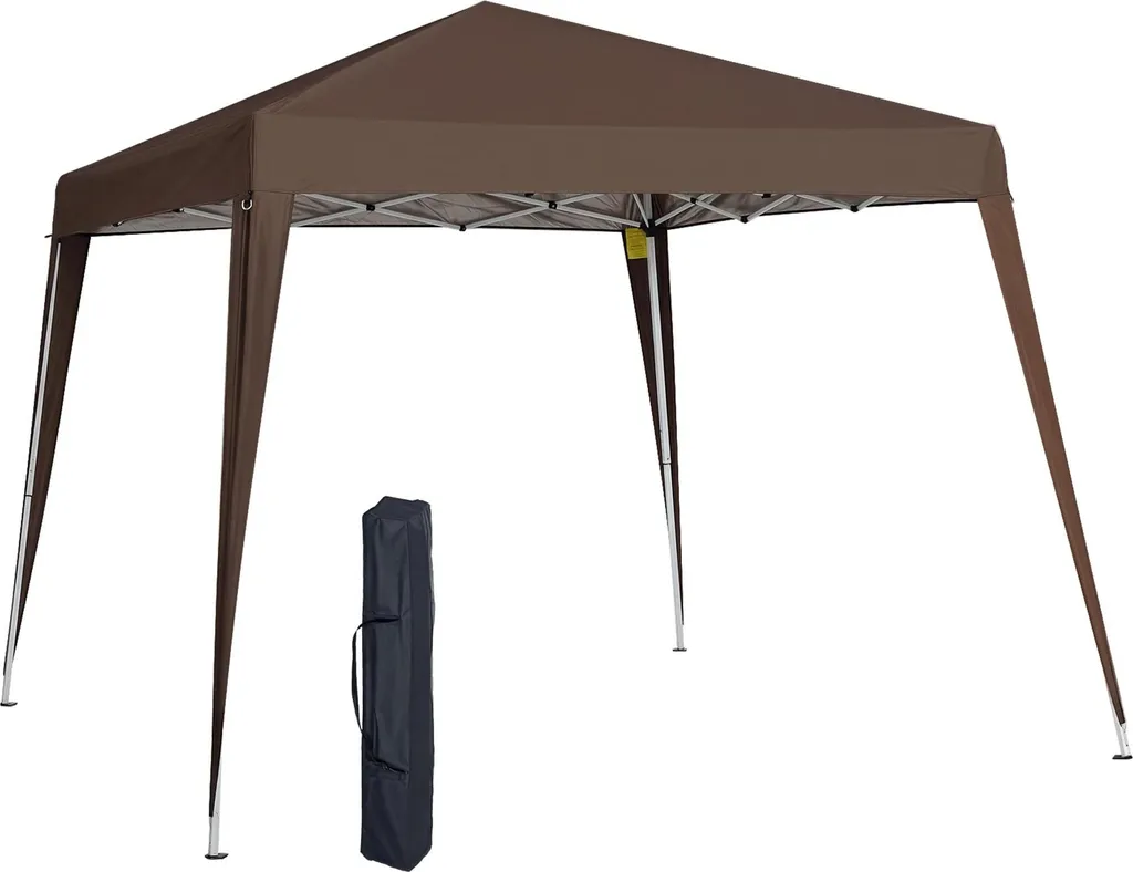 Tente pliante anti-UV et étanche 3x3m : l'abri stable marron chocolat