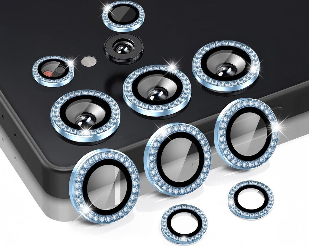 Kamera Linsenschutz Glas Set mit Schmucksteinen für Samsung Produktbild 