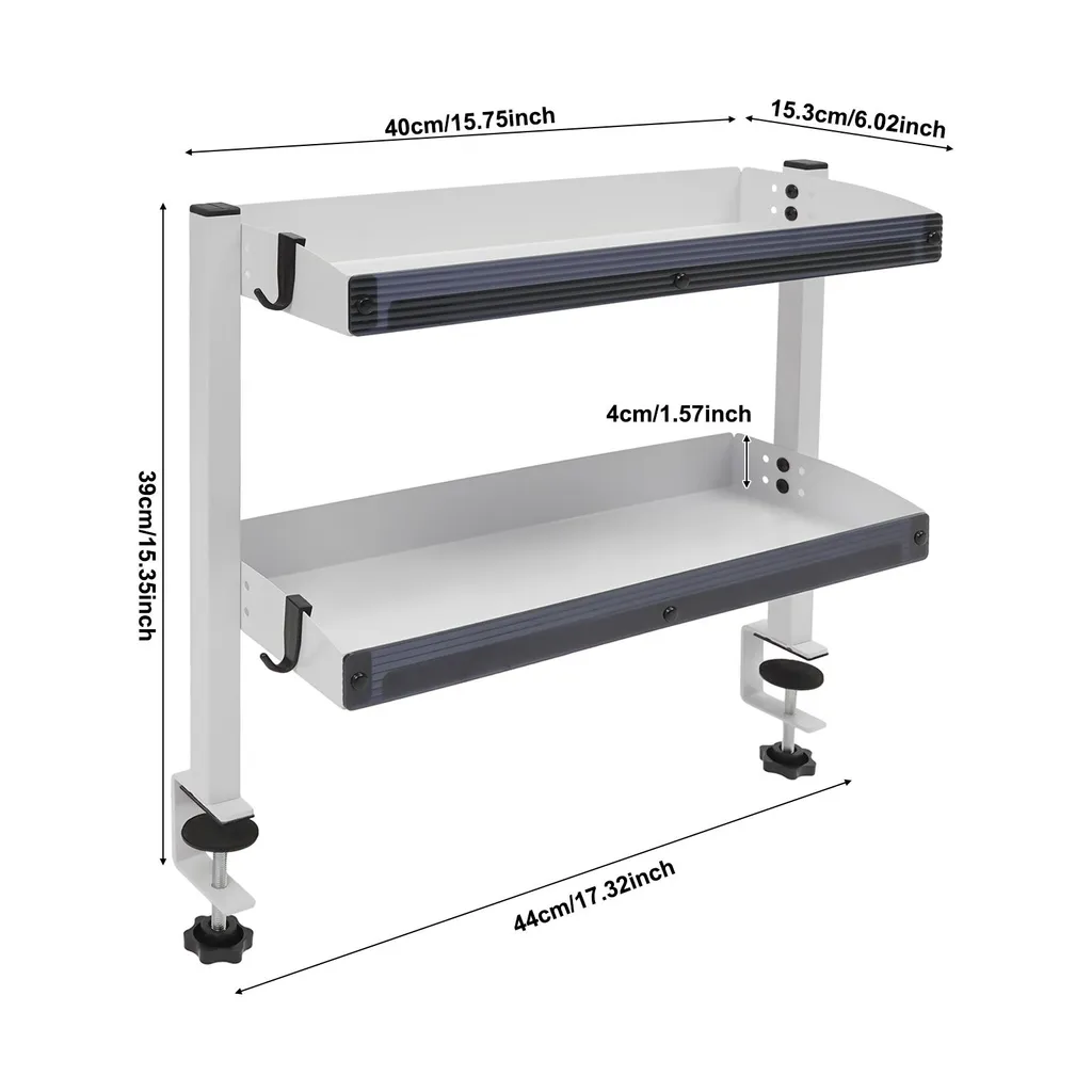 Petit meuble de rangement bureau à fixer avec étagère double réglable - 8
