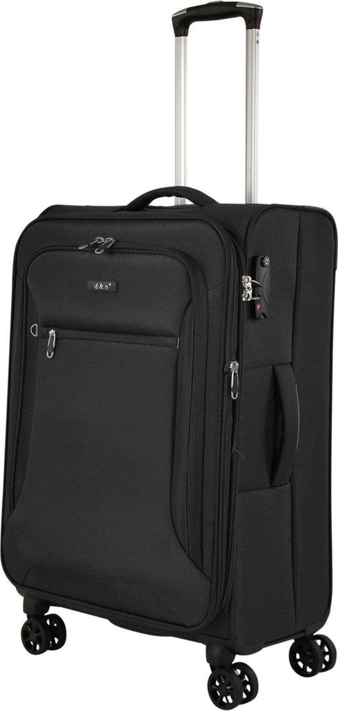 Koffer 78 cm groß Leicht Weicher Stoff Rollen Trolley Schwarz 120 Liter Bowatex