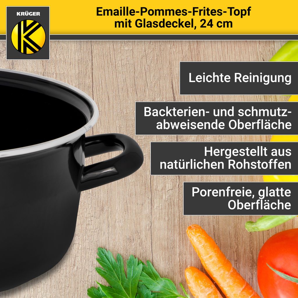 Karl Krüger PFD24 Emaille Pommes-Frites-Topf