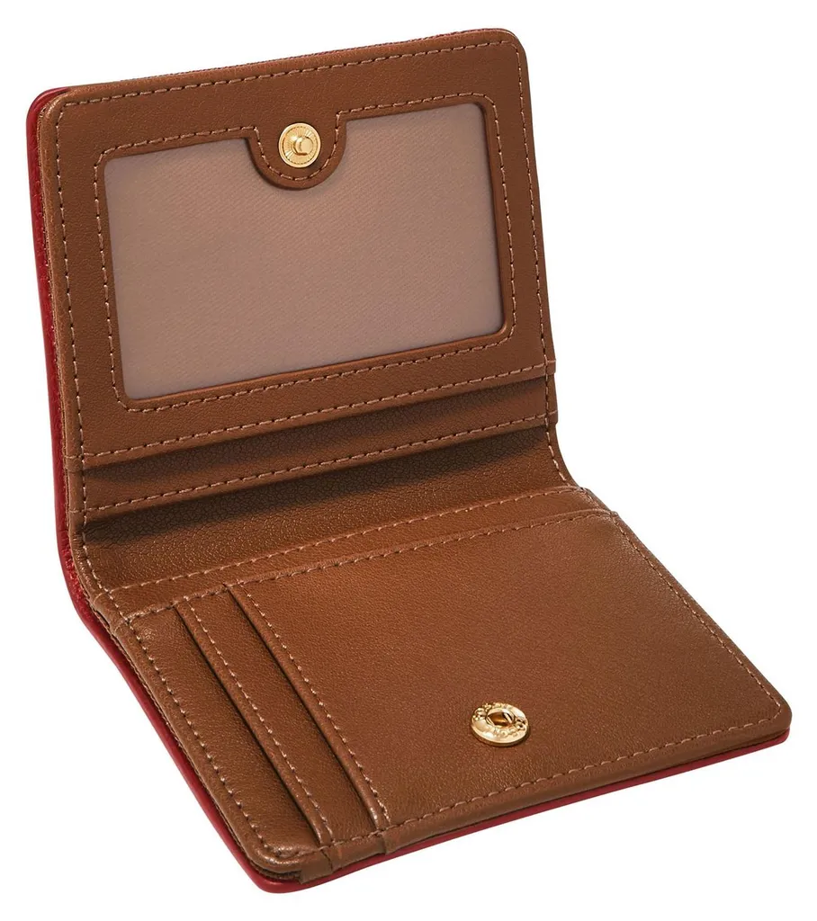 FOSSIL Logan Small Bifold : Porte-monnaie RFID en cuir rouge Garnet - 2