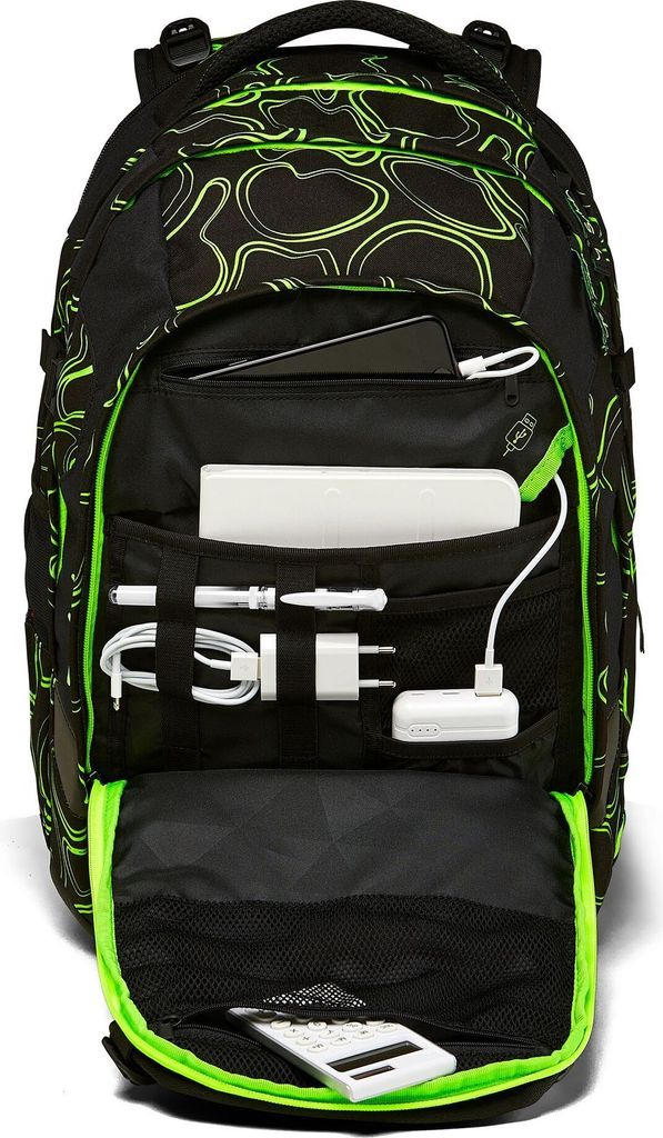 satch Schulrucksack Match Green Sup schwarz neongrün Produktbild 14