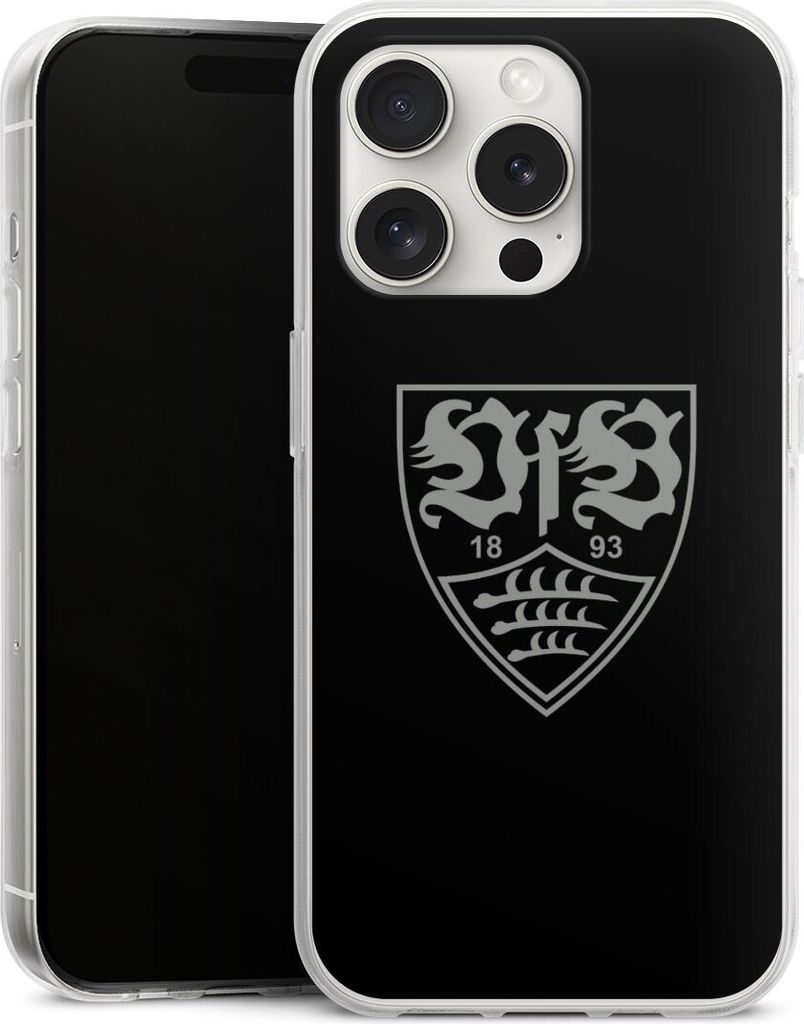 DeinDesign Handyhülle für Apple iPhone 15 Pro Silikon Hülle Case Smartphone Schutzhülle Logo Offizielles Lizenzprodukt VfB Stuttgart