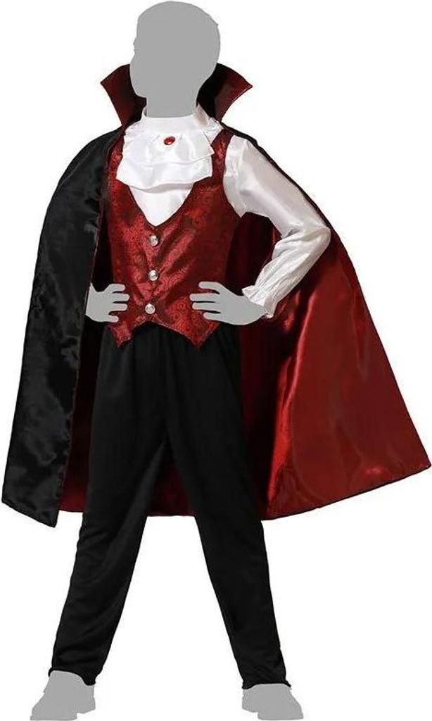 Atosa Costume da vampiro per bambini rosso 5-6 anni rosso Immagine del prodotto 