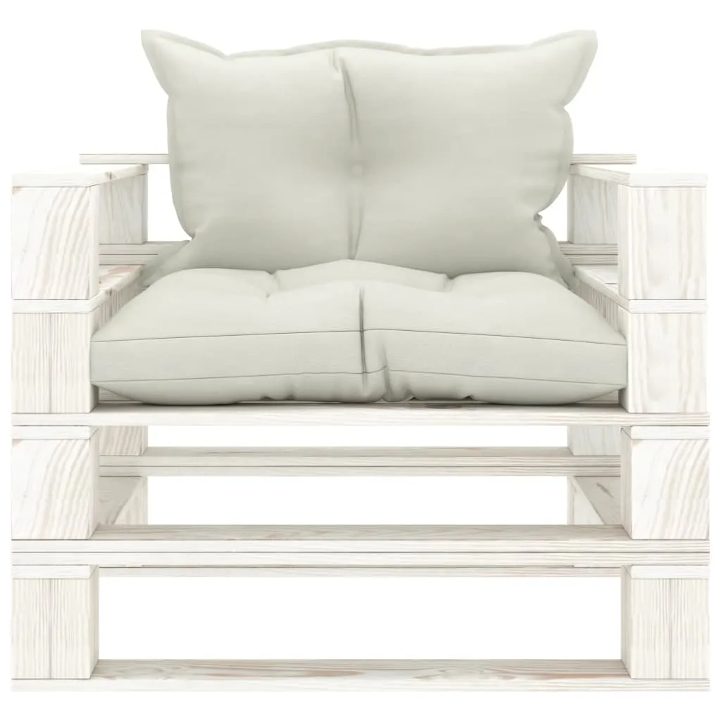 Divano Pallet vidaXL da Giardino in Legno Beige con Cuscini Comodi