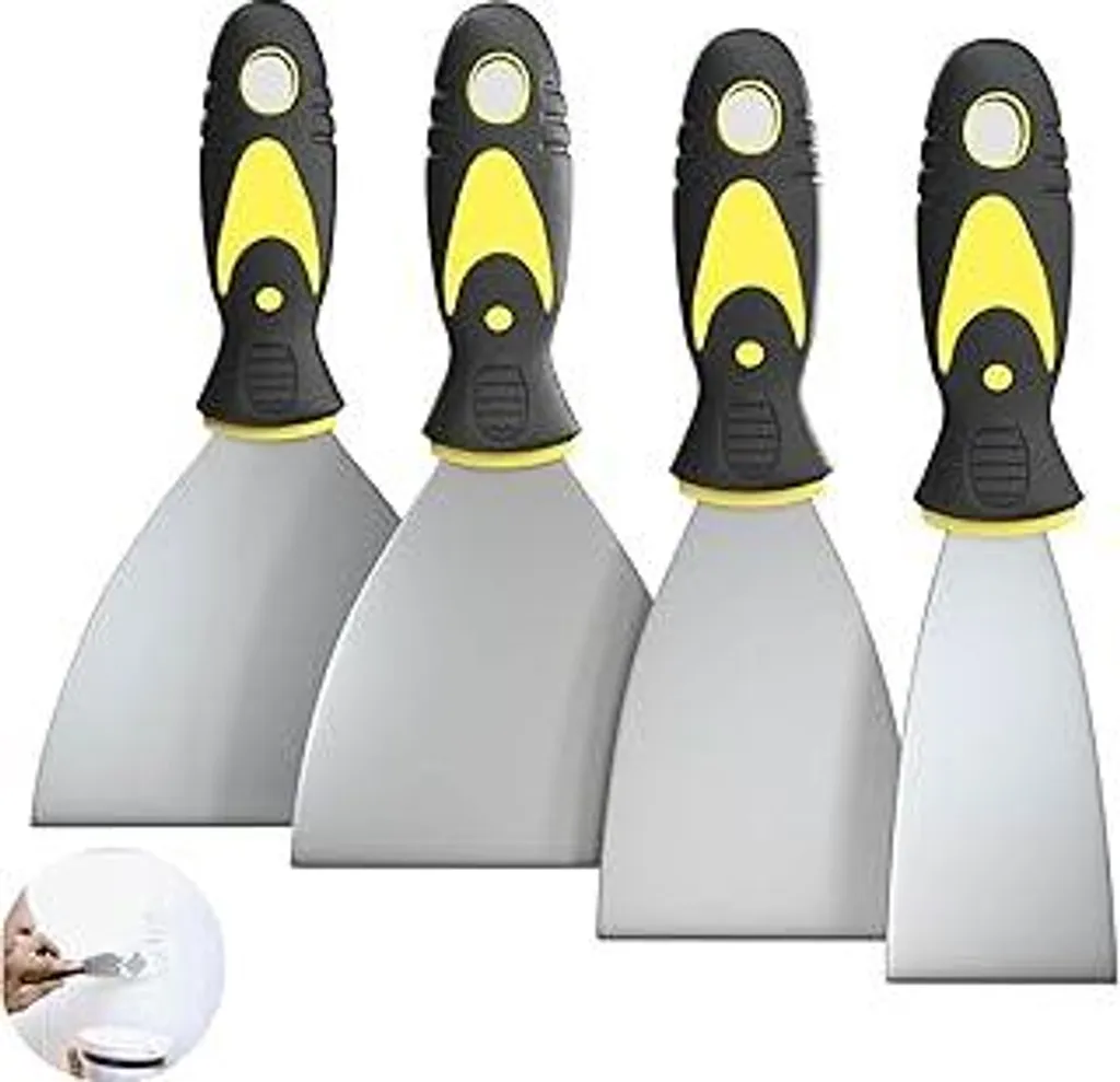 Kit Spatole TOKERD Professionali in Inox | Set 4 Pezzi Multiuso