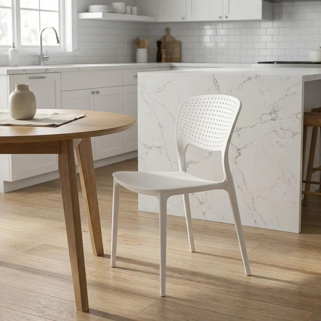 Chaise de jardin Giulietta blanche résistante et empilable pour terrasse - 2