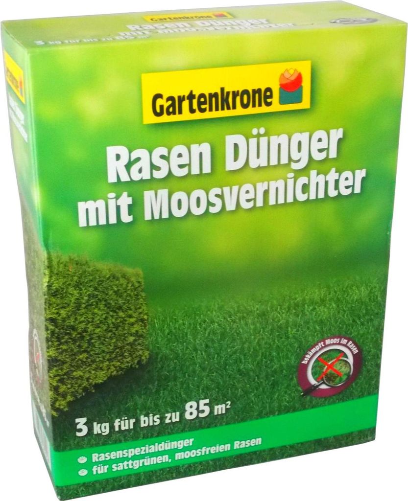 3kg Gartenkrone Rasendünger mit Moosvernichter