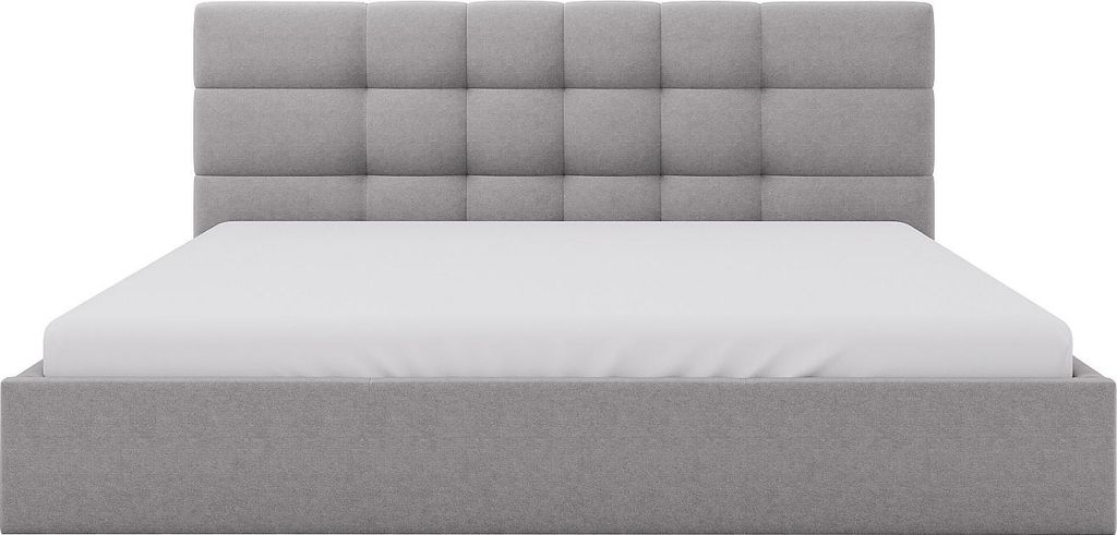 Bett mit Stauraum 200 x 200 cm – Stoff – Grau – ELIAVA