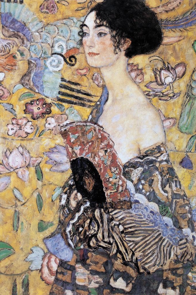Gustav Klimt Kunstdruck Bild - Dame Mit Fächer, 1917-18 (120 x 80 cm)