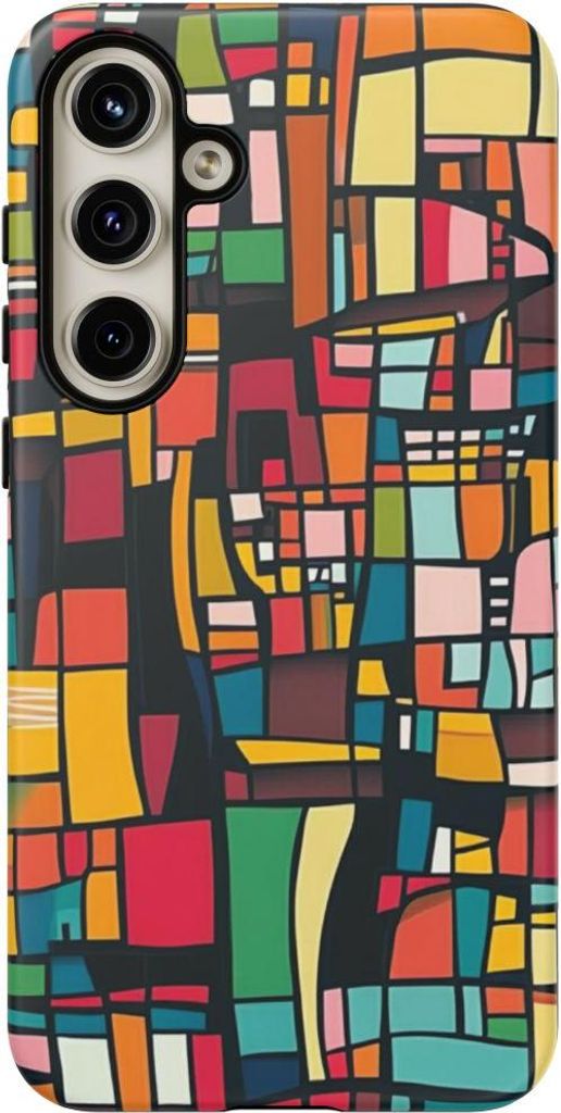 Buntes geometrisches Muster – Hülle Kompatibel mit Galaxy S24 Plus